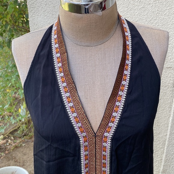 ASOS gorgeous black midi sheer dress with a beautiful trim, great neck line - Picture 3 of 15